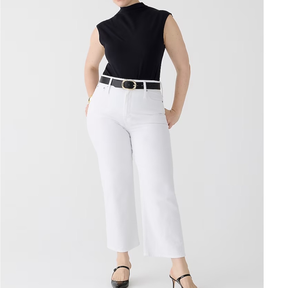 NWT J.Crew Curvy Tall  slim wide-leg jean in white